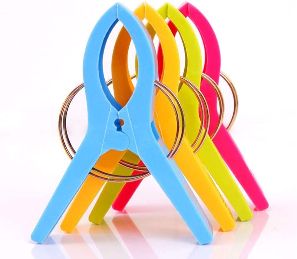 Beach Towel Clips, Beach Clips, Towel Clips for Beach Chairs Cruise, Heavy Duty Clothes Pins-Keep Your Towel from Blowing Away, Beach Accessories for Vacation Must Haves (Multicolor-8Pcs)