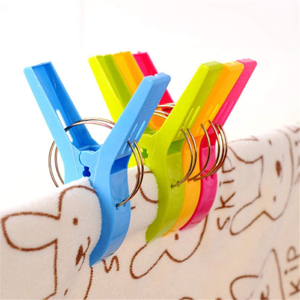 Beach Towel Clips, Beach Clips, Towel Clips for Beach Chairs Cruise, Heavy Duty Clothes Pins-Keep Your Towel from Blowing Away, Beach Accessories for Vacation Must Haves (Multicolor-8Pcs)