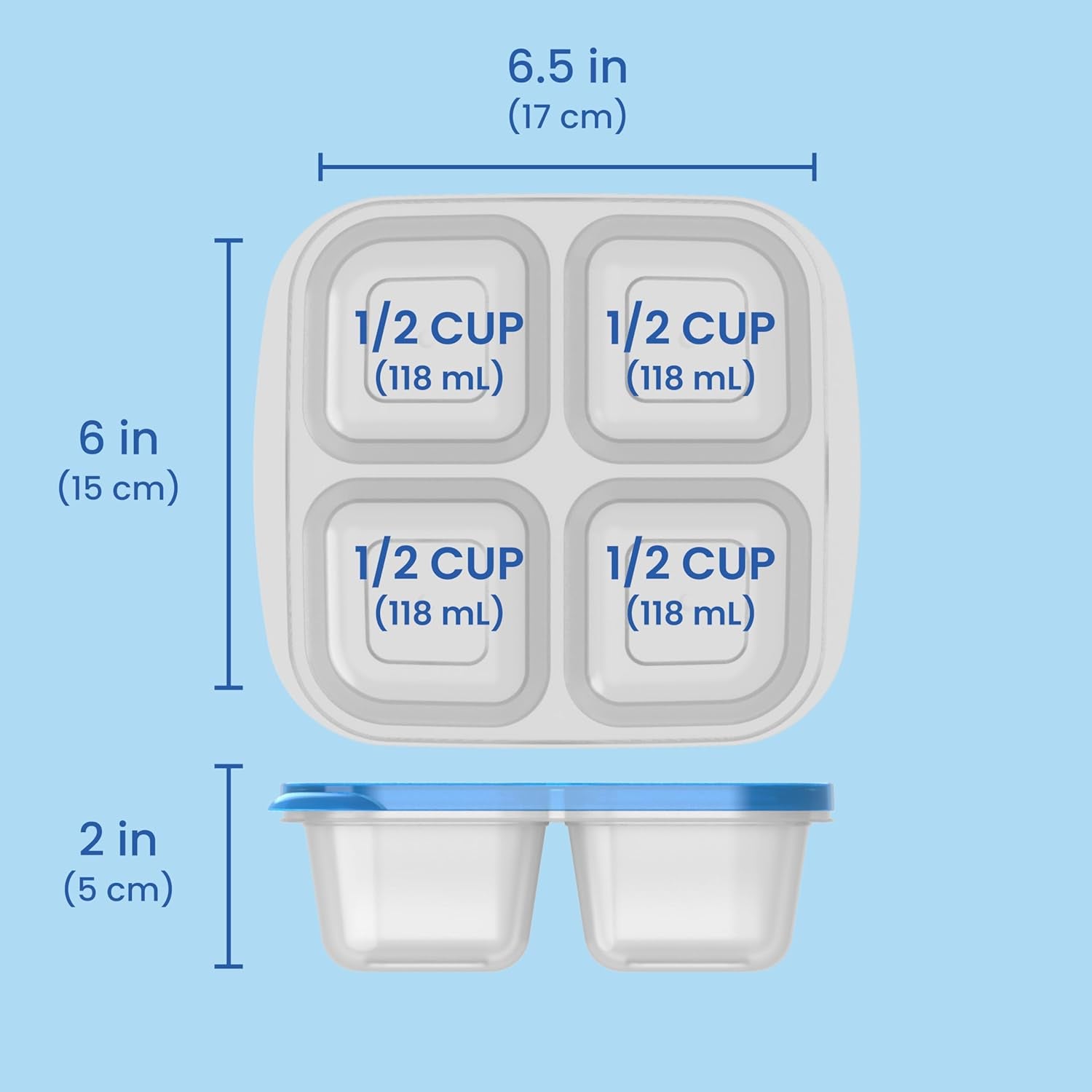 Easylunchboxes® - Bento Snack Boxes - Reusable 4-Compartment Food Containers for School, Work and Travel, Set of 4 (Classic)