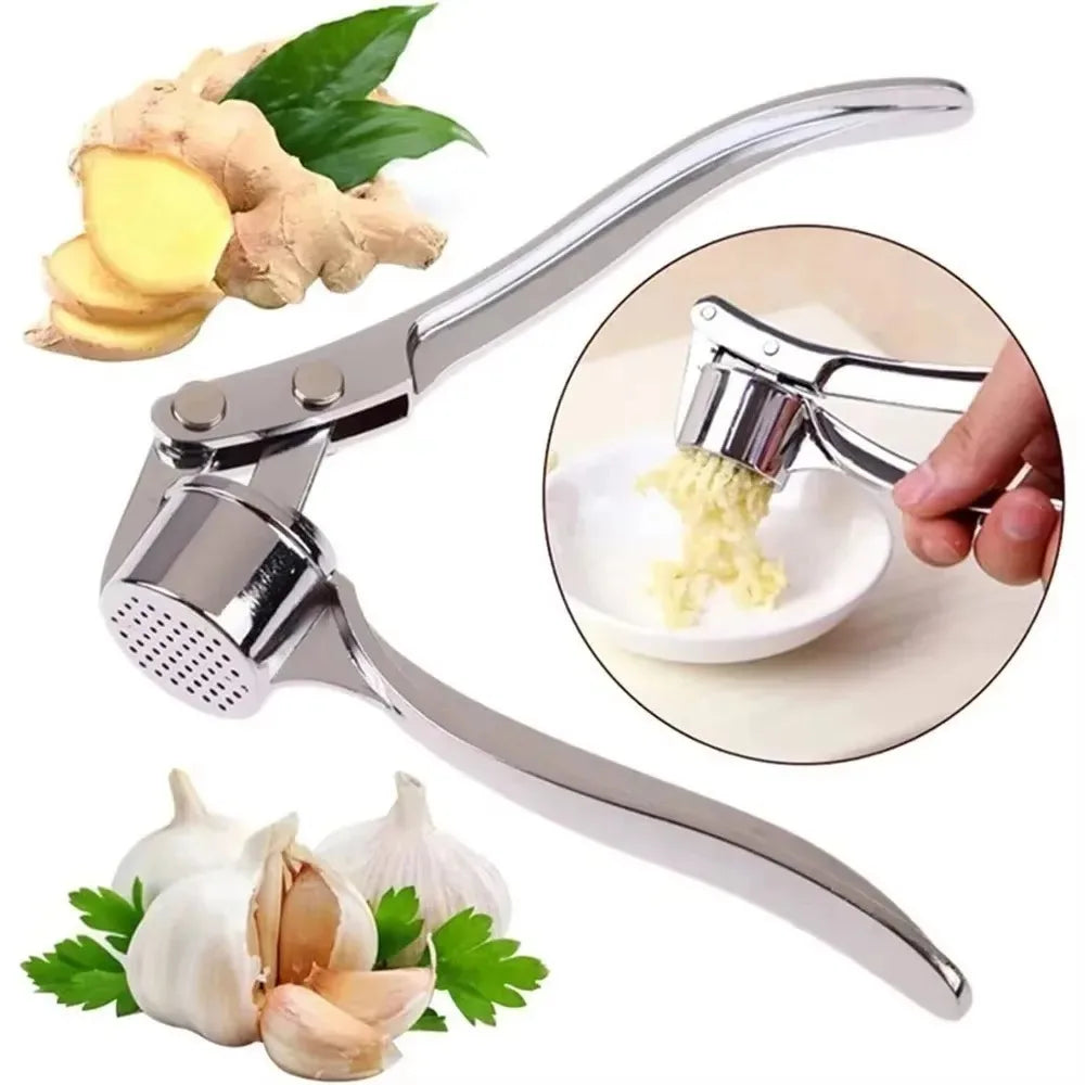 High Efficiency Garlic Press Heavy Duty Garlic Mincer Easy to Squeeze and Clean Rust Proof and Dishwasher Safe Ginger Crusher