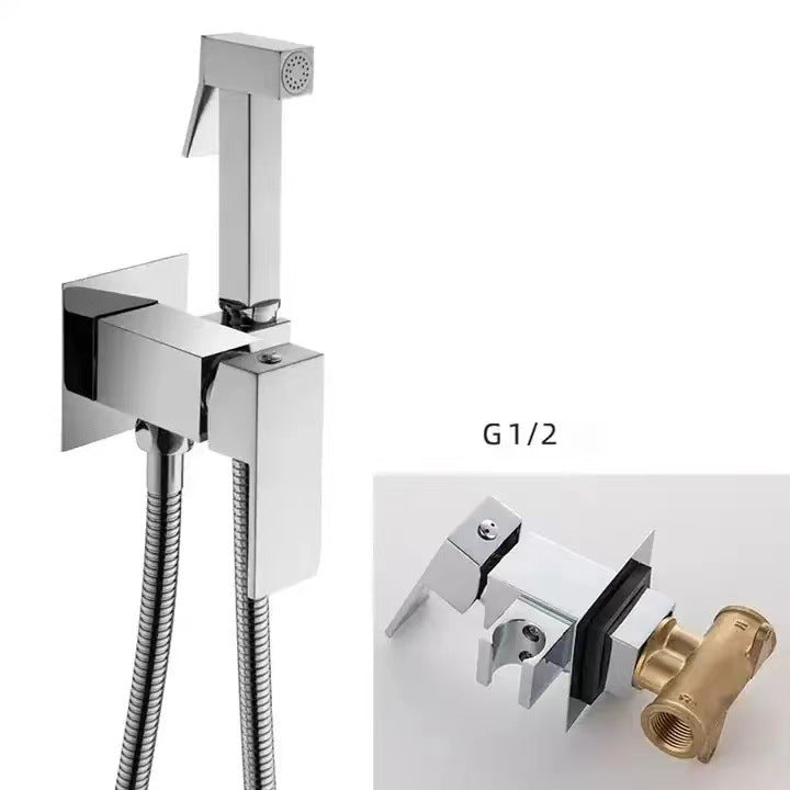 Handheld Portable Bidet Toilet Sprayer Set Pressurized Toilet Toilet Faucet Hot & Cold Water Shaft