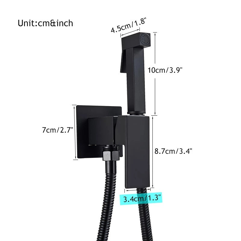 Handheld Portable Bidet Toilet Sprayer Set Pressurized Toilet Toilet Faucet Hot & Cold Water Shaft