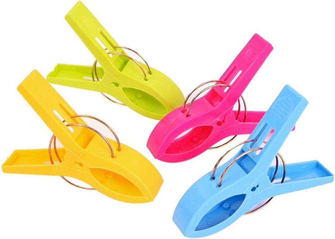 Beach Towel Clips, Beach Clips, Towel Clips for Beach Chairs Cruise, Heavy Duty Clothes Pins-Keep Your Towel from Blowing Away, Beach Accessories for Vacation Must Haves (Multicolor-8Pcs)