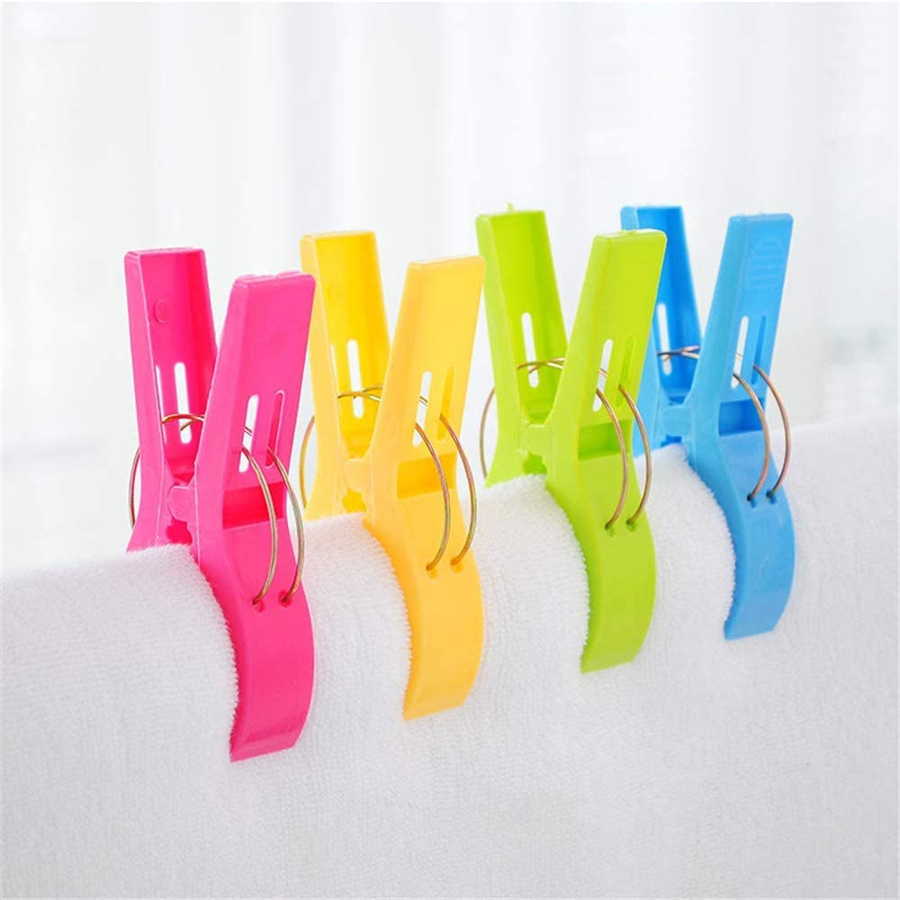 Beach Towel Clips, Beach Clips, Towel Clips for Beach Chairs Cruise, Heavy Duty Clothes Pins-Keep Your Towel from Blowing Away, Beach Accessories for Vacation Must Haves (Multicolor-8Pcs)