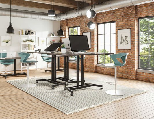 Everest Elite - Series 1 Motorized Standing Desk (Oak/Black)
